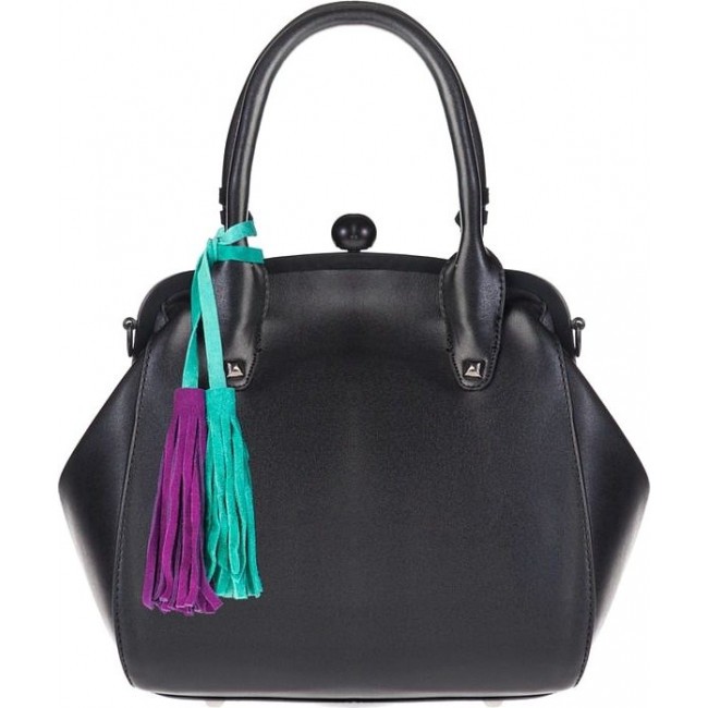 Женская сумка OrsOro D-120 Чёрный - голубой - фиолетовый - фото №1