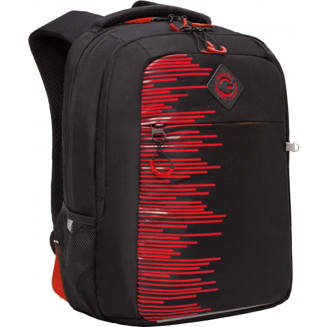 Рюкзак школьный Grizzly RB-256-6 черный-красный - фото №1