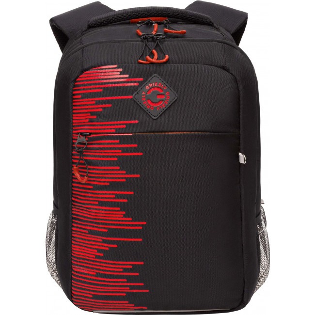 Рюкзак школьный Grizzly RB-256-6 черный-красный - фото №2
