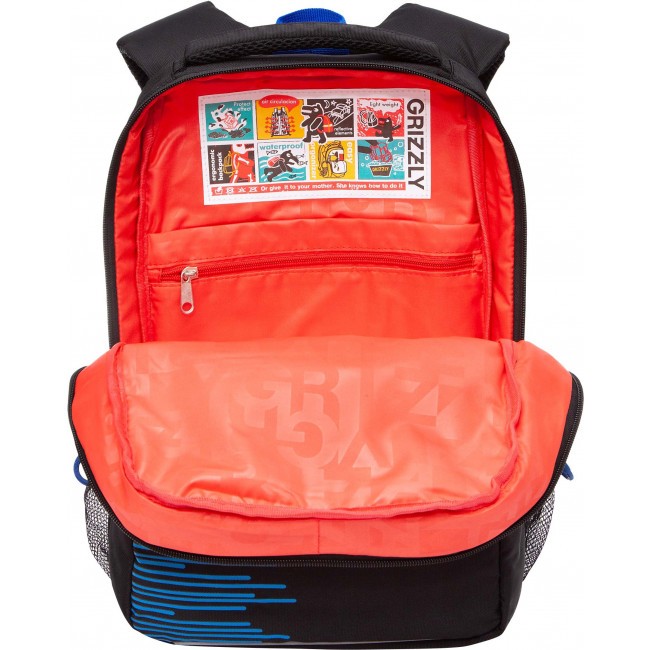 Рюкзак школьный Grizzly RB-256-6 черный-красный - фото №4