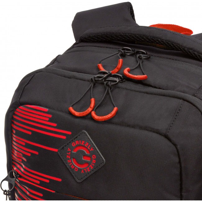 Рюкзак школьный Grizzly RB-256-6 черный-красный - фото №6