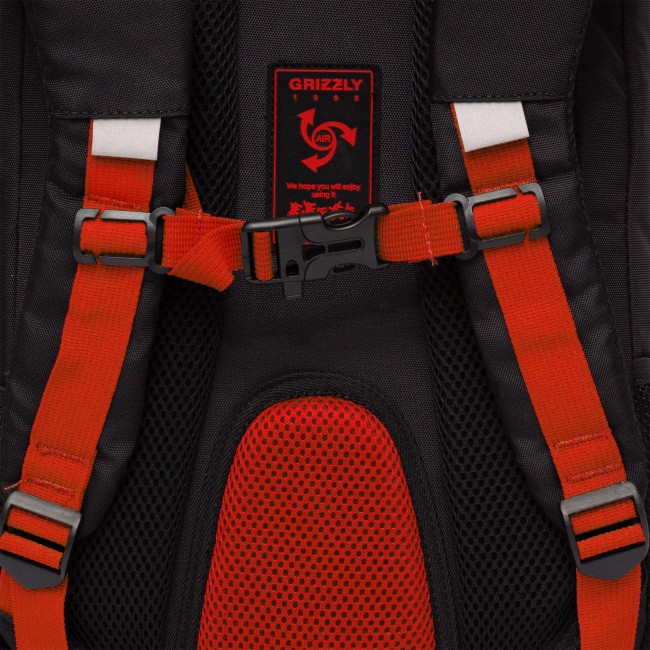 Рюкзак школьный Grizzly RB-256-6 черный-красный - фото №8