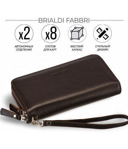 Мужской клатч Brialdi Fabbri Relief Brown Рельефный Коричневый- фото №1