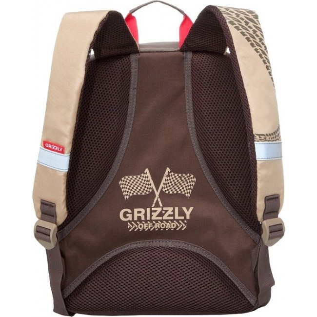 Рюкзак для школы Grizzly RA-671-1 Большая машинка (хаки) - фото №3