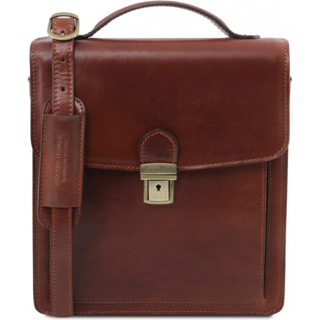 Кожаная барсетка Tuscany Leather David TL141425 Коричневый - фото №2