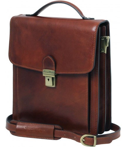 Кожаная барсетка Tuscany Leather David TL141425 Коричневый- фото №1