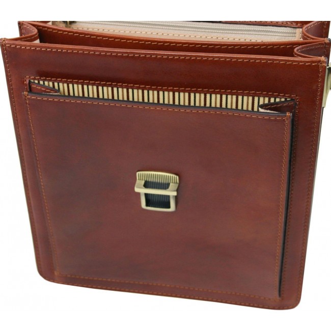 Кожаная барсетка Tuscany Leather David TL141425 Коричневый - фото №5