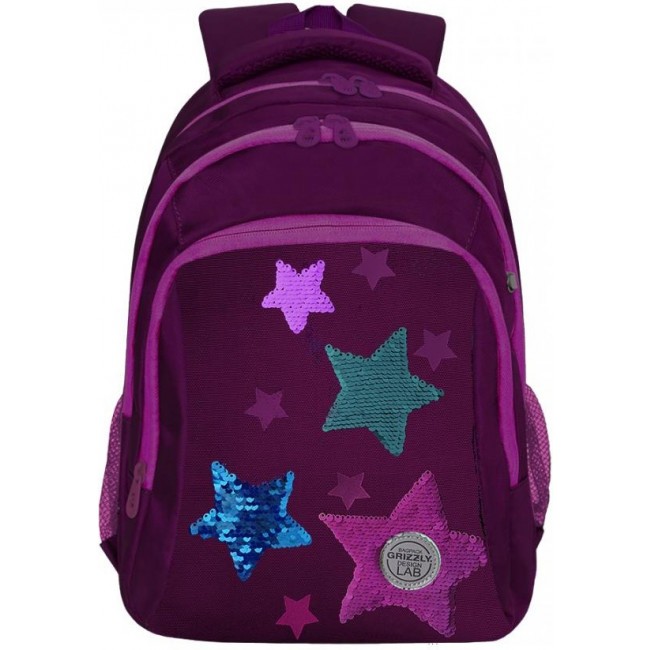 Школьный рюкзак Grizzly RG-162-2 фиолетовый - фото №1