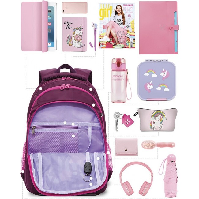 Школьный рюкзак Grizzly RG-162-2 фиолетовый - фото №7