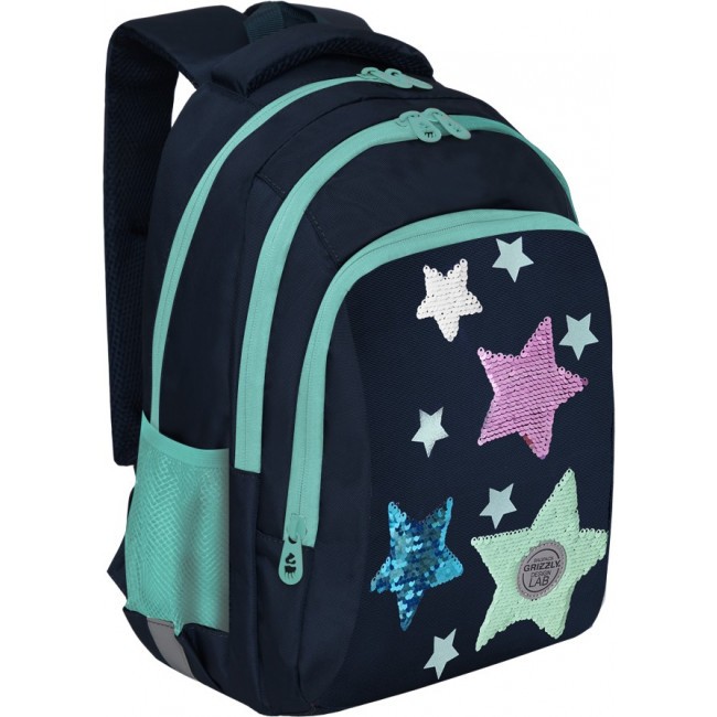 Школьный рюкзак Grizzly RG-162-2 темно-синий - фото №2