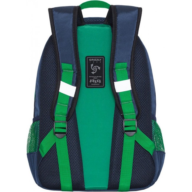 Рюкзак школьный Grizzly RB-054-5 синий-зеленый - фото №3