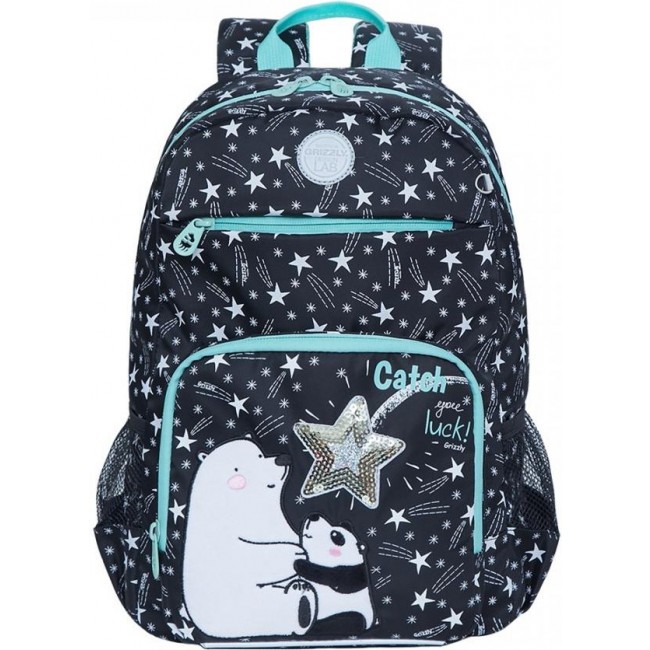 Рюкзак школьный Grizzly RG-164-2 черный - фото №1
