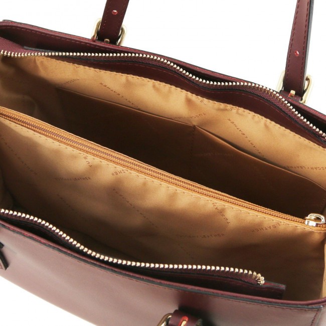Женская кожаная сумка Tuscany Leather Aura TL141434 Bordeaux - фото №6