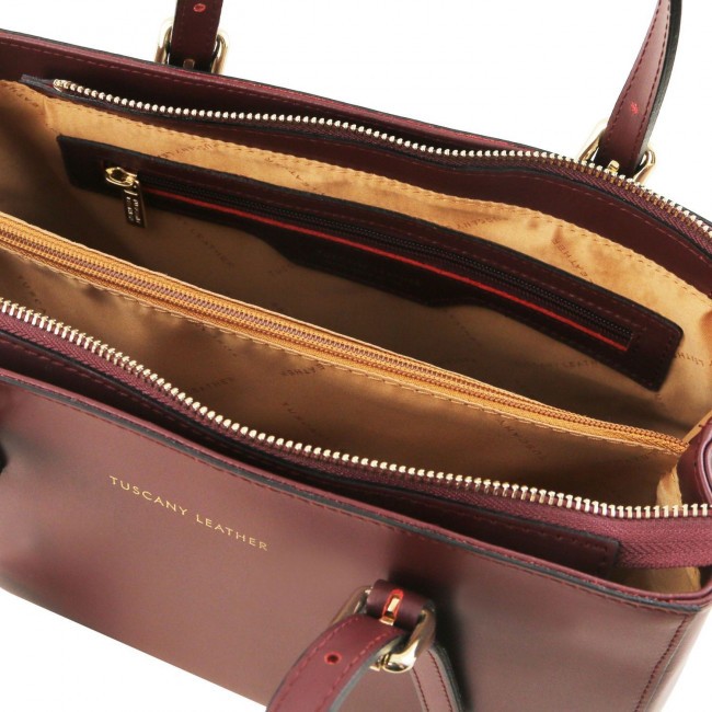 Женская кожаная сумка Tuscany Leather Aura TL141434 Bordeaux - фото №7