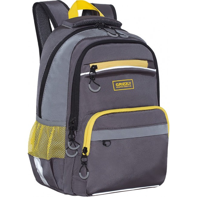 Рюкзак школьный Grizzly RB-054-5 серый - фото №2