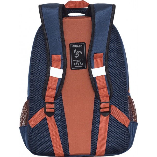 Рюкзак школьный Grizzly RB-054-5 синий-терракотовый - фото №3