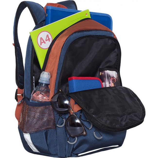 Рюкзак школьный Grizzly RB-054-5 синий-терракотовый - фото №5