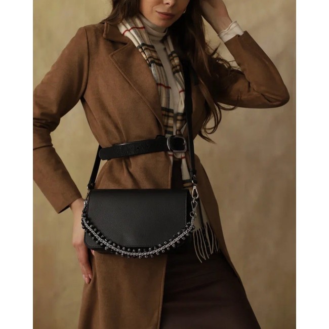 Женская сумочка на плечо BRIALDI Isabel (Изабель) relief  black - фото №7