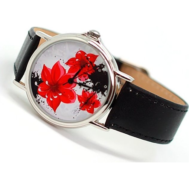часы Kawaii Factory Часы "Лилия красная" Белые - фото №2