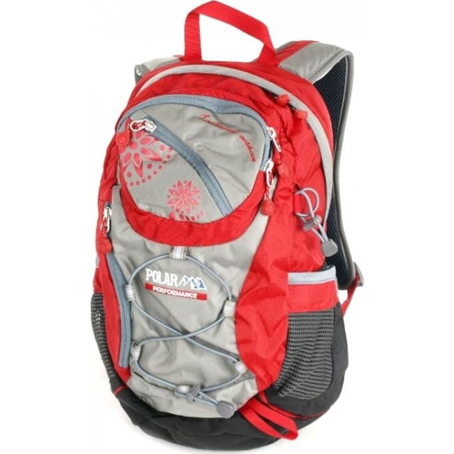 Рюкзак красный для спорта Polar П1586 Красный с цветочками - фото №1