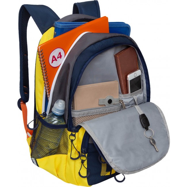 Рюкзак школьный Grizzly RB-254-2 синий-желтый - фото №5