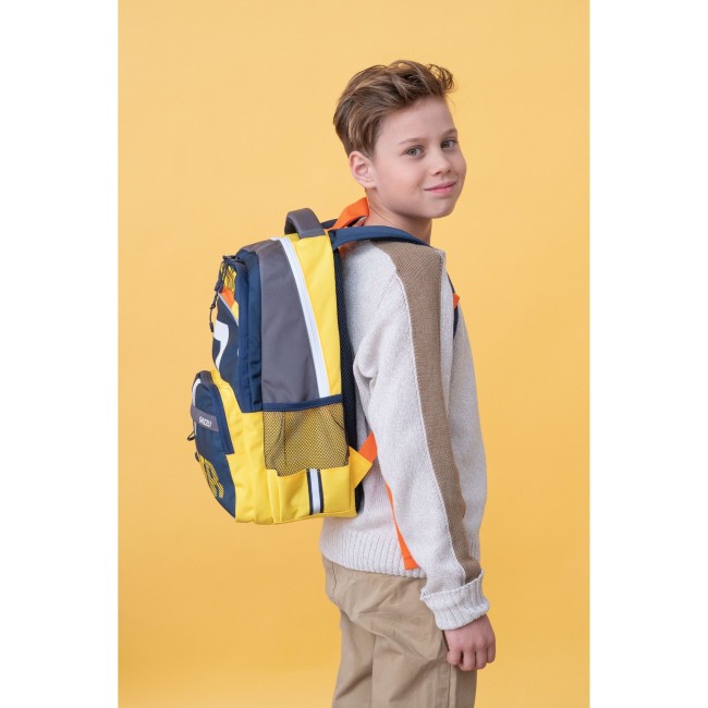 Рюкзак школьный Grizzly RB-254-2 синий-желтый - фото №12