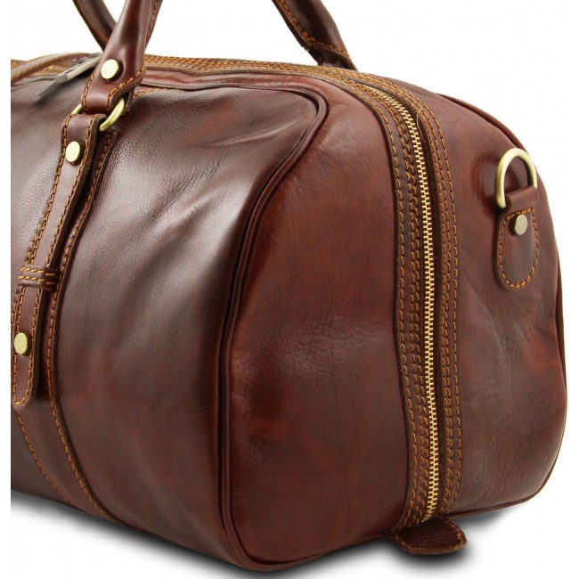 Дорожная кожаная сумка Tuscany Leather Francoforte TL140935 Коричневый - фото №5