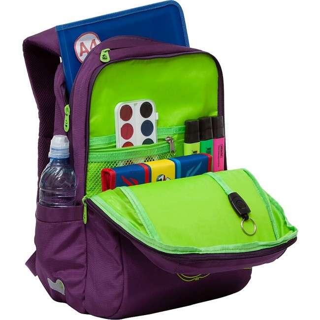 Школьный рюкзак Grizzly RG-166-3 фиолетовый - фото №4