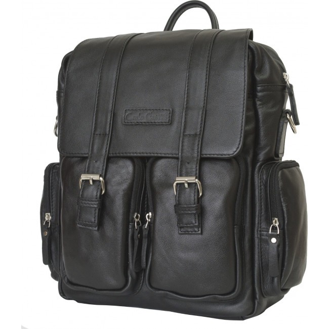 Мужской рюкзак из натуральной кожи Carlo Gattini Fiorentino 3003-01 Черный - фото №1