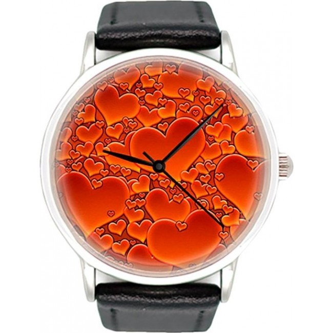 часы Kawaii Factory Часы "Сердца" Оранжевые - фото №1