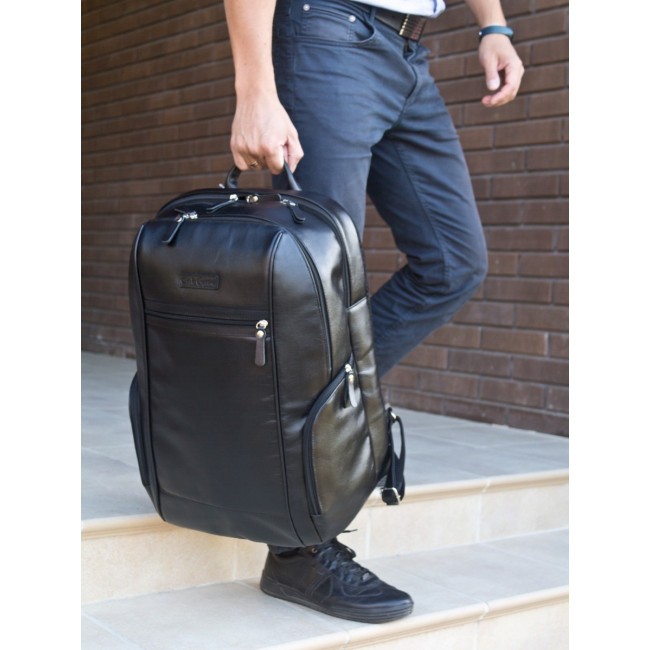 Кожаный рюкзак Carlo Gattini Vicoforte 3099-01 black - фото №8