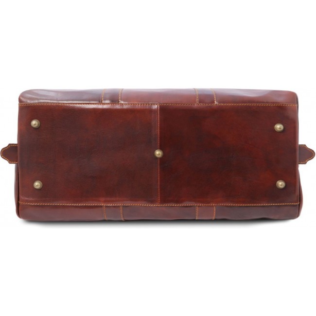 Дорожная кожаная сумка Tuscany Leather Francoforte TL140935 Темно-коричневый - фото №4