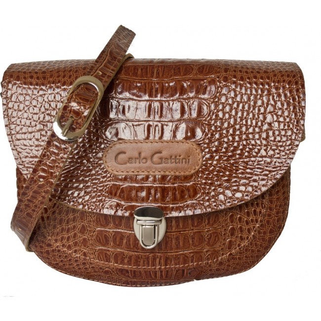 Кожаная женская сумка Carlo Gattini Amendola 8003-03 Светло-коричневый Brown - фото №4
