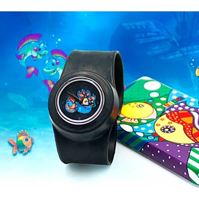 часы Kawaii Factory Слэп-часы "Graffiti Fish" Черные - фото №2