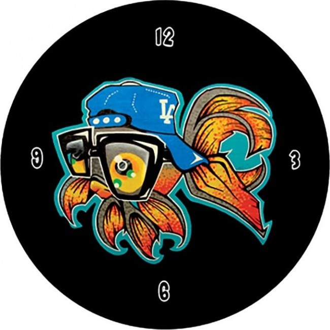 часы Kawaii Factory Слэп-часы "Graffiti Fish" Черные - фото №3