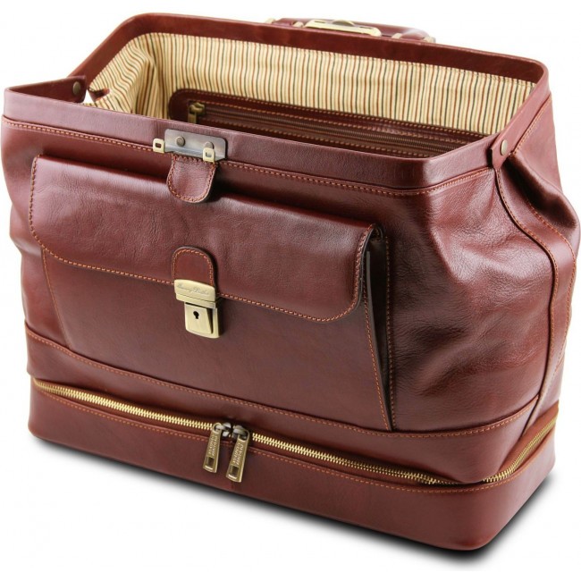 Кожаная сумка доктора Tuscany Leather Giotto TL141297 Коричневый - фото №5