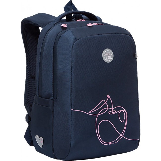 Школьный рюкзак Grizzly RG-166-3 синий - фото №2