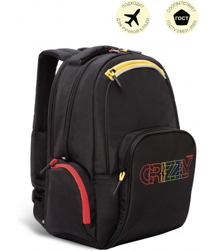 Рюкзак Grizzly RU-233-3 черный - красный- фото №1