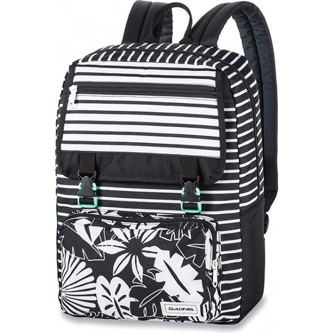 Черно-белый рюкзак для девушки Dakine SHELBY 12L Инквел в полоску - фото №1