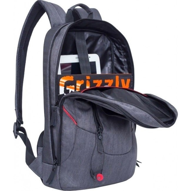 Рюкзак Grizzly RU-820-1 Черный-красный - фото №4