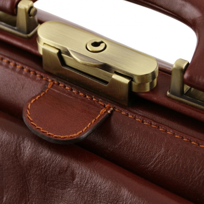 Кожаная сумка доктора Tuscany Leather Giotto TL141297 Темно-коричневый - фото №6