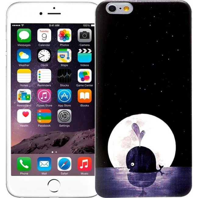 Чехол для iphone Kawaii Factory Чехол для iPhone 6+ "Кит" Черный - фото №1