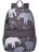 Рюкзак Grizzly RL-855-4 Серый со слонами - фото №1
