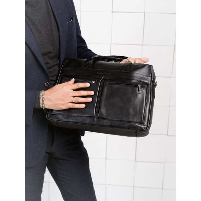 Мужская сумка Carlo Gattini Lugano 1007-01 Черный классический - фото №11