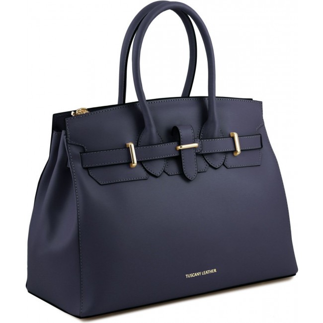 Женская кожаная сумка Tuscany Leather Elettra TL141548 Темно-синий - фото №2
