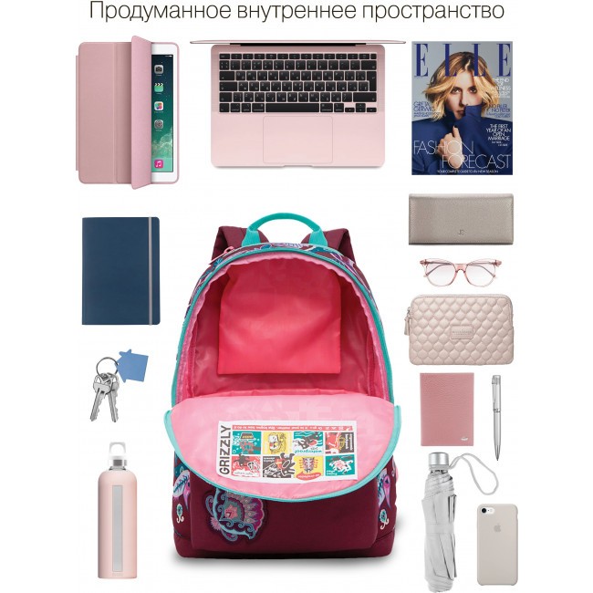 Рюкзак Grizzly RXL-123-4 фиолетовый - фото №7