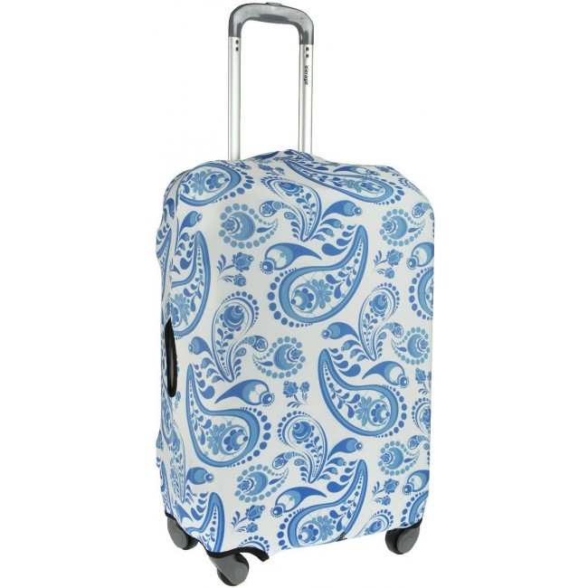 Чехол для чемодана Gianni Conti 9014 М Travel Gzhel Бело-синий - фото №1