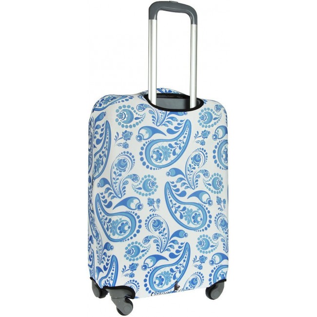 Чехол для чемодана Gianni Conti 9014 М Travel Gzhel Бело-синий - фото №2