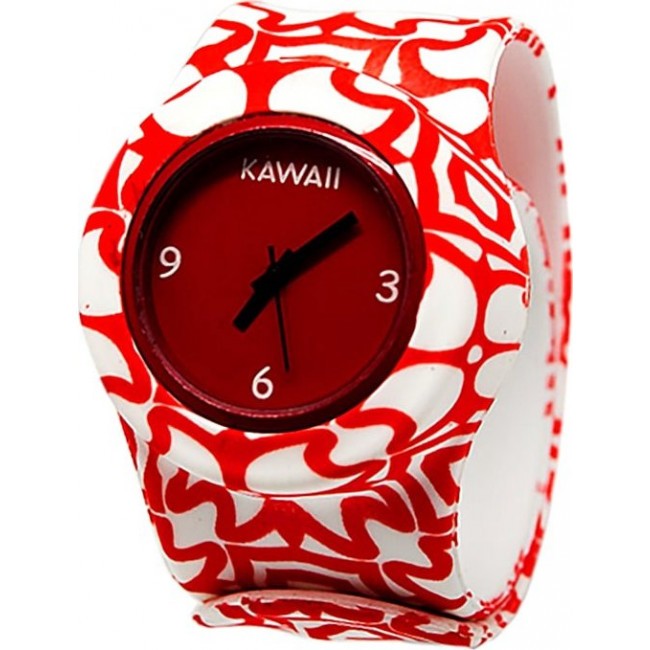 часы Kawaii Factory Слэп-часы "Красный узор" Красные - фото №1