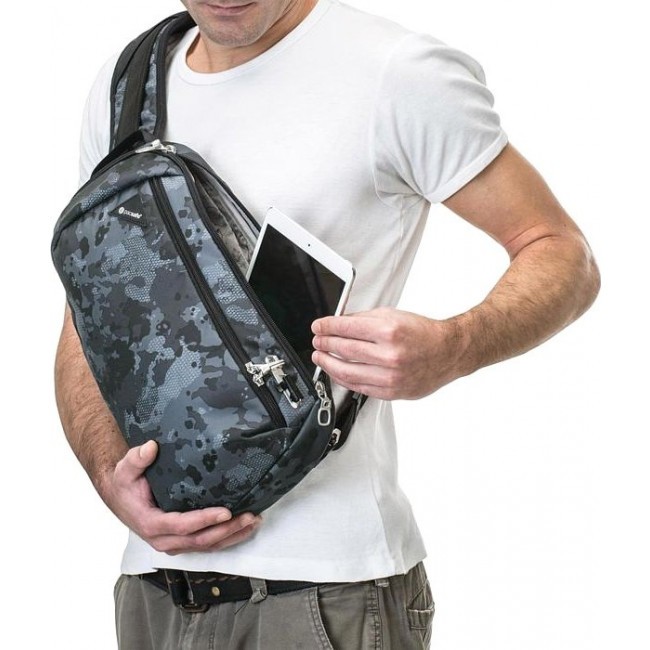 Рюкзак PacSafe Vibe 325 sling Серый камуфляж - фото №3
